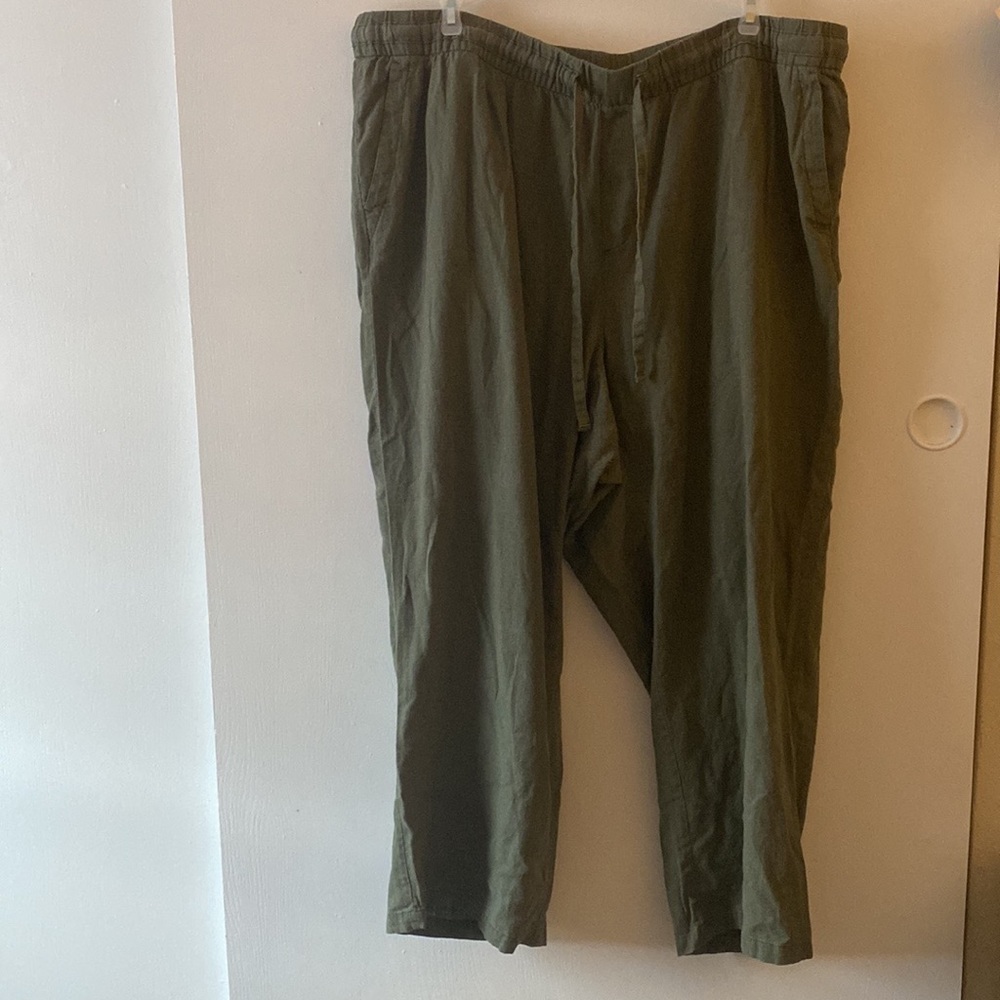 Green Linen Pants